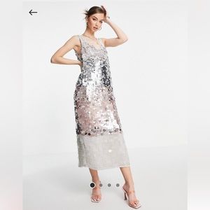 ASOS EDITION column mini dress in ombré paillette sequin dress